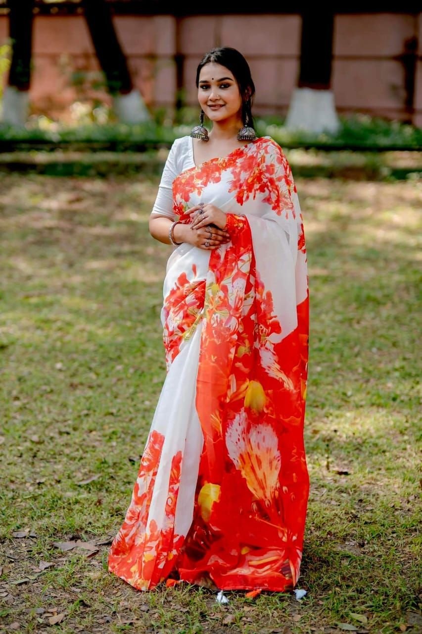 ডিজিটাল প্রিন্ট চান্দুরি সিল্ক শাড়ি